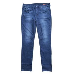Jean Shop Womens Mid Rise Skinny Jeans Size 31 Blue Stretch Indie Grunge Y2K
